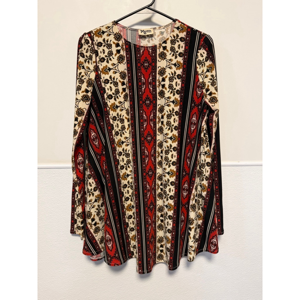 Show Me Your Mumu Mini Tunic Dress women’s XS Red Black Floral Boho Long Sleeve - Picture 10 of 16